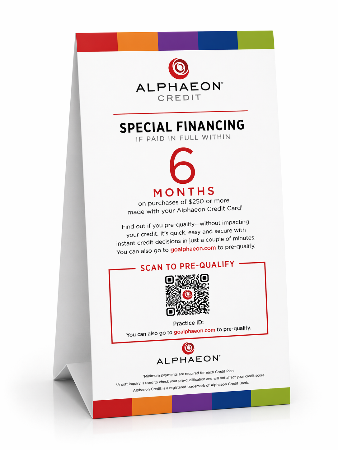 6 Month Special Financing Table Tent