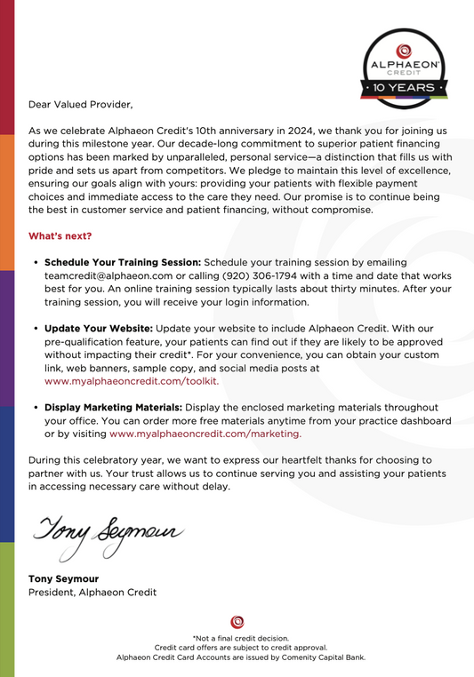Welcome Letter